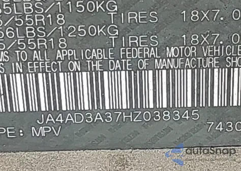 2017 Mitsubishi Outlander Se z USA, uszkodzony, nr VIN JA4AD3A37HZ038345